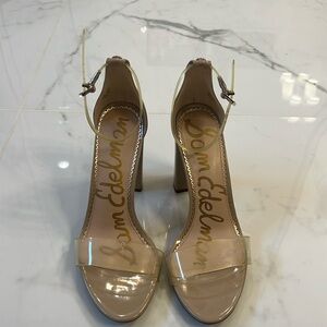 Sam Edelman Yaro Heels in Clear & Nude Patent
